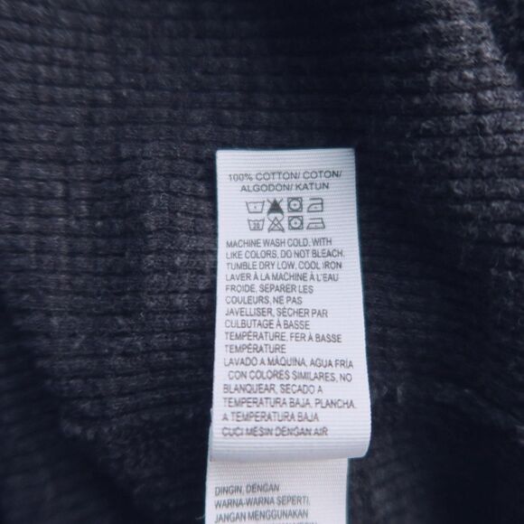 LUCKY BRAND Charcoal Gray Lived In Thermal Shirt Size L Crew Neck Cotton Raglan - Picture 8 of 9